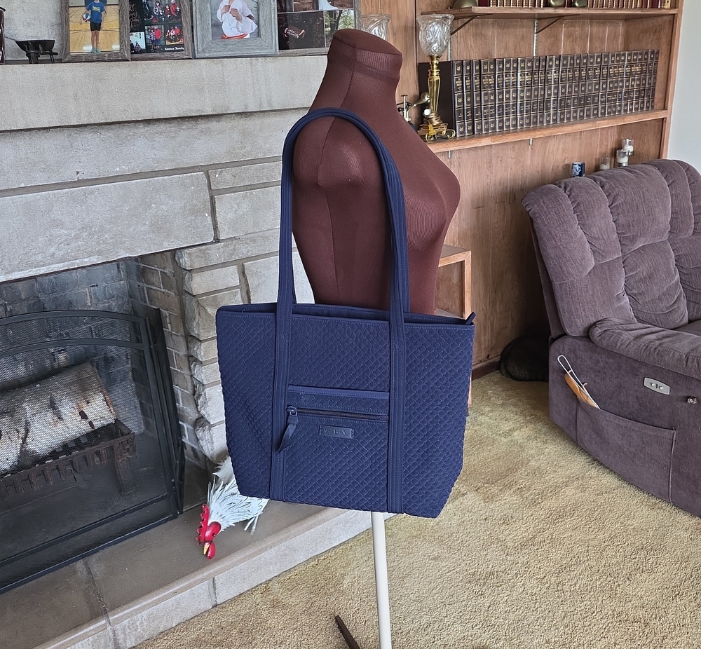 Vera Bradley Original Zip Tote Quilted Blue